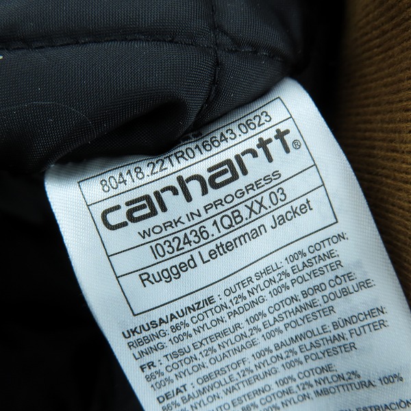 実際に弊社で買取させて頂いたCarhartt/カーハート RUGGED LETTERMAN JACKET コーデュロイ ジャケット I032436/Mの画像 3枚目