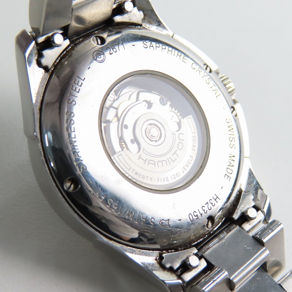 実際に弊社で買取させて頂いたHAMILTON/ハミルトン ジャズマスター 自動巻き 腕時計 H323150の画像 4枚目