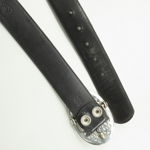 実際に弊社で買取させて頂いたCHROME HEARTS/クロムハーツ クラシックオーバルクロスバックルベルト/32の画像 2枚目