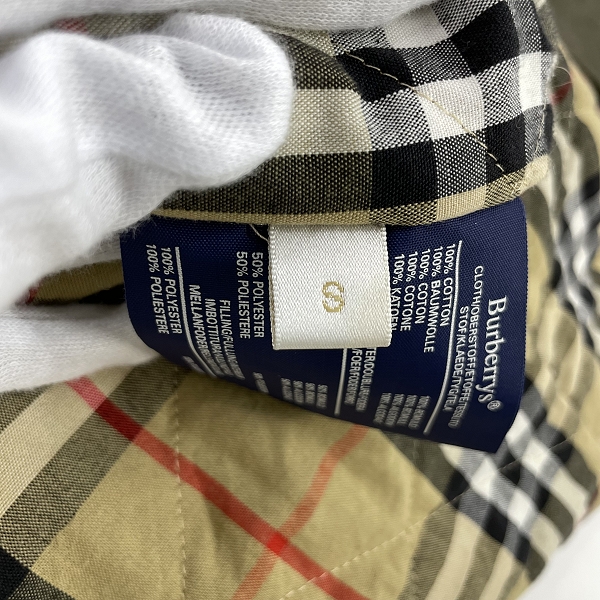 実際に弊社で買取させて頂いたBURBERRYS/バーバリーズ コットン地 裏地チェック柄 ステンカラー コート/Sの画像 3枚目