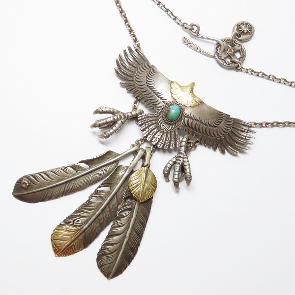 実際に弊社で買取させて頂いたARIZONA FREEDOM/アリゾナフリーダム 頭金 イーグル 先金/上金ハート フェザー/太陽神金メタル チェーン/ペンダント