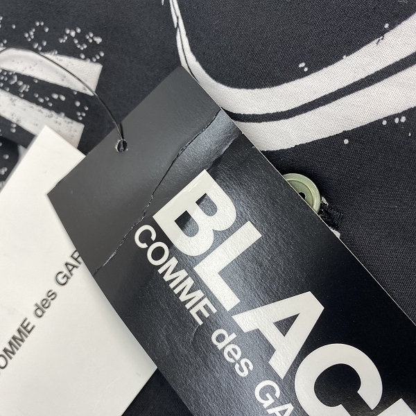 実際に弊社で買取させて頂いた【未使用】BLACK COMME des GARCONS/ブラックコムデギャルソン  総柄 半袖シャツ コットン 1E-B024/Lの画像 4枚目