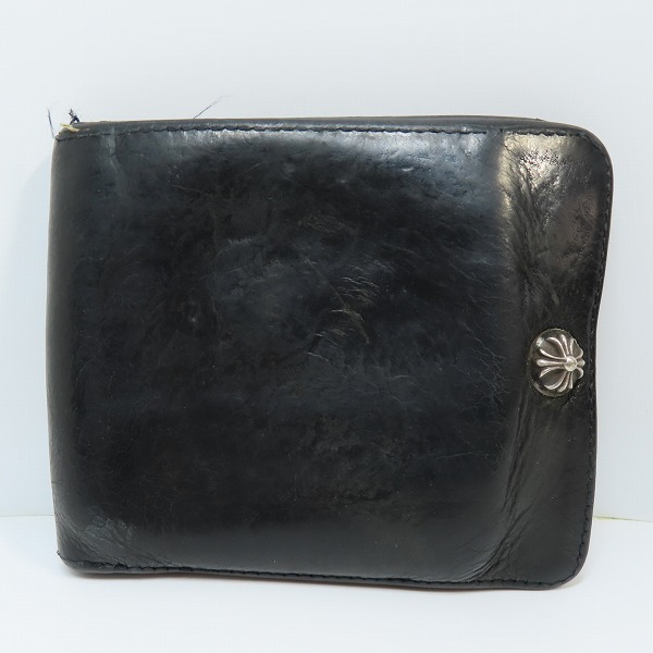 実際に弊社で買取させて頂いたCHROME HEARTS/クロムハーツ 1SNAP CROSS BALL BUTTON WALLET 1スナップ クロスボール ボタン ウォレット 二つ折り財布