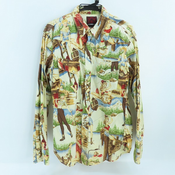 実際に弊社で買取させて頂いたEVISU/エヴィス ウエスタンシャツ ガールイラスト 長袖シャツ ベージュ/42