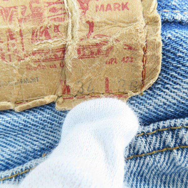 実際に弊社で買取させて頂いたLEVI'S/リーバイス 501 ヴィンテージ 66後期 刻印6 スモールe ボタンフライ デニムパンツ 32×36の画像 5枚目