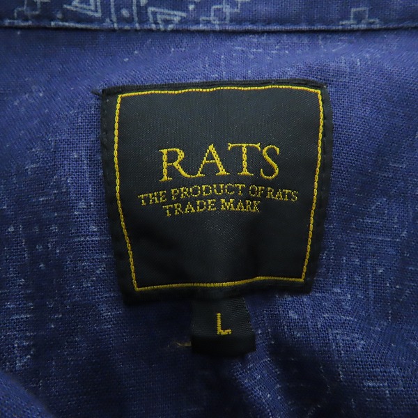実際に弊社で買取させて頂いたRATS/ラッツ 17SS バンダナ柄ウェスタンシャツ 17RS-0504/Lの画像 2枚目