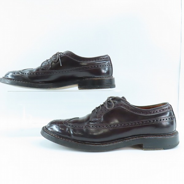実際に弊社で買取させて頂いたALDEN/オールデン コードバン ロングウイングチップ バーガンディ 975/8の画像 3枚目