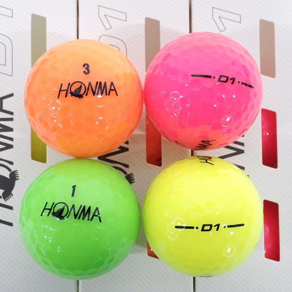 実際に弊社で買取させて頂いた【未使用】HONMA/ホンマ D1 DYNAMIC DISTANCE ゴルフボール  マルチカラー他  7スリーブ/計21個の画像 1枚目