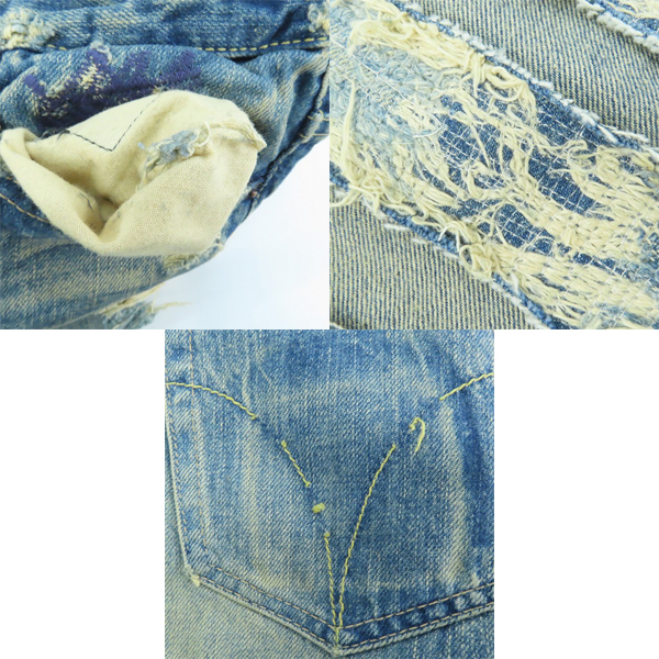 実際に弊社で買取させて頂いたHYSTERIC GLAMOUR/ヒステリックグラマー DEVIL'S NIGHT クラッシュ加工 デニムパンツ 4AP-1912 /30の画像 8枚目