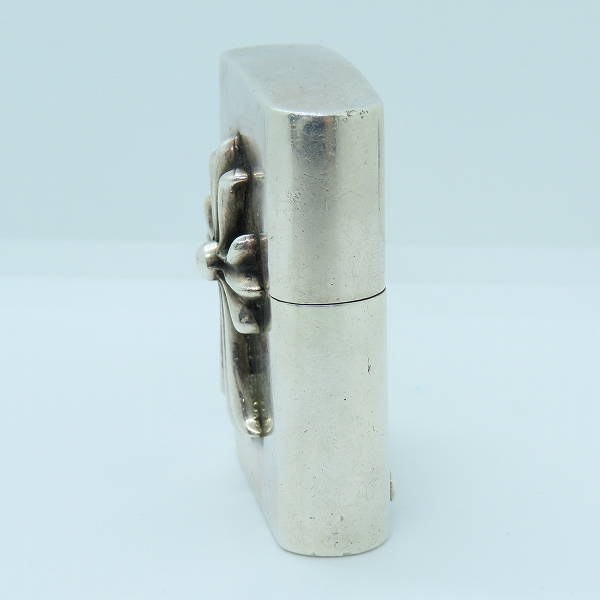 実際に弊社で買取させて頂いたCHROME HEARTS/クロムハーツ ZIPPO/ジッポー V1 スモールCHクロス オイルライターの画像 3枚目