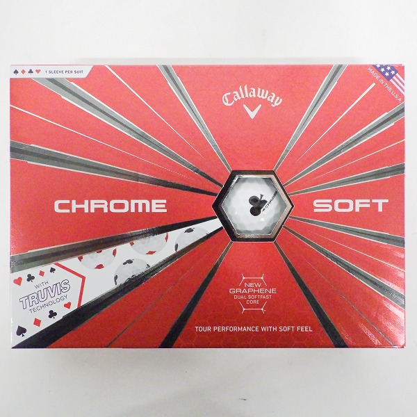 実際に弊社で買取させて頂いた【未使用】Callaway/キャロウェイ CHROME SOFT TRUVIS/クロムソフト ゴルフボール トランプ柄 ホワイト 1ダースの画像 2枚目