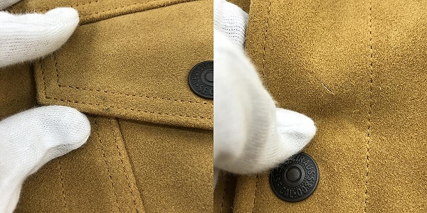 実際に弊社で買取させて頂いたLEVI'S/リーバイス PREMIUM スエード レザー トラッカージャケット PC9-A5828-0000/XXLの画像 9枚目