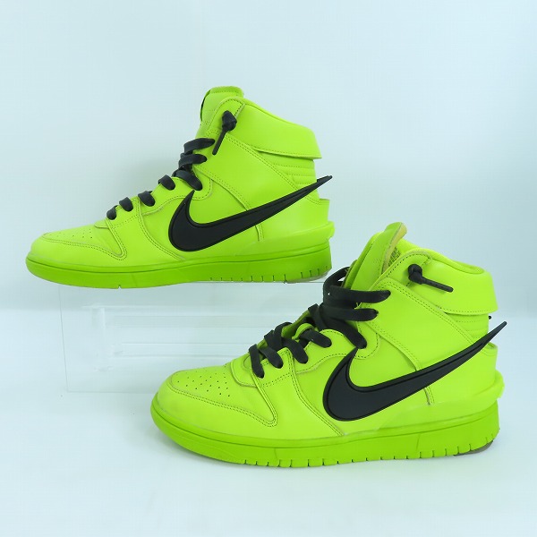 実際に弊社で買取させて頂いたNIKE×AMBUSH/ナイキ×アンブッシュ DUNK HIGH/ダンクハイ フラッシュライム CU7544-300/27.5の画像 3枚目