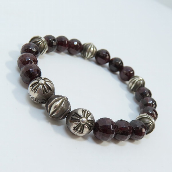 実際に弊社で買取させて頂いたCHROME HEARTS/クロムハーツ 8mm BEAD34 ガーネット ビーズブレスレット