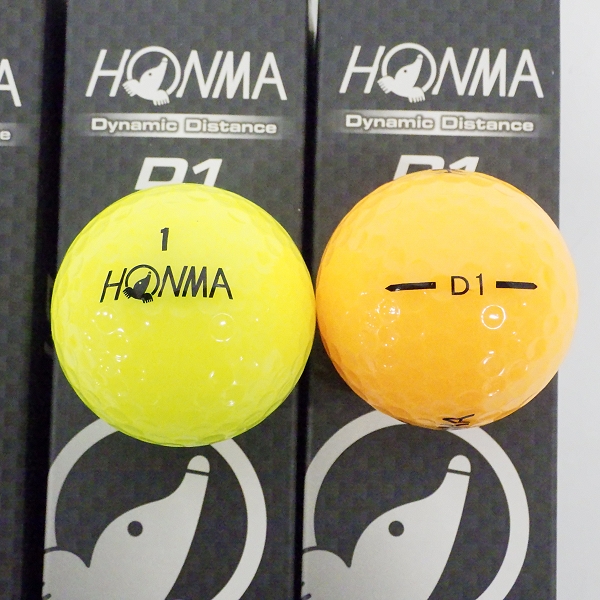 実際に弊社で買取させて頂いた【未使用】HONMA/ホンマ D1 DYNAMIC DISTANCE ゴルフボール  マルチカラー他  7スリーブ/計21個の画像 2枚目
