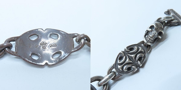 実際に弊社で買取させて頂いた【ギャラ付】Gaboratory/ガボラトリー スカルプテッド オーバル ブレスブレスレット w/２スカルプテッド スカルの画像 4枚目