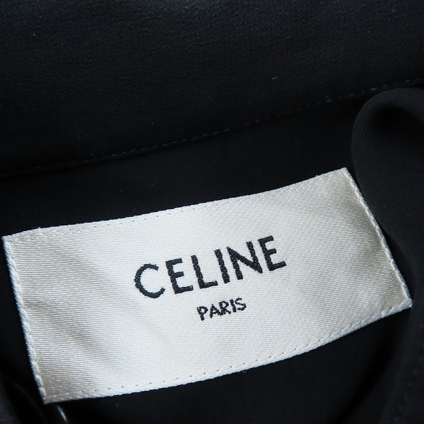 実際に弊社で買取させて頂いたCELINE/セリーヌ シルクジョーゼットサファリドレス 半袖ワンピース シルク 2R24C856C/36の画像 2枚目