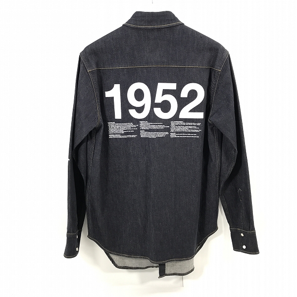 実際に弊社で買取させて頂いた【JPタグ】MONCLER/モンクレール 21AW CAMICIA カミーチェ ロゴデザイン 長袖デニムシャツ インディゴ G20922F00001/Mの画像 1枚目