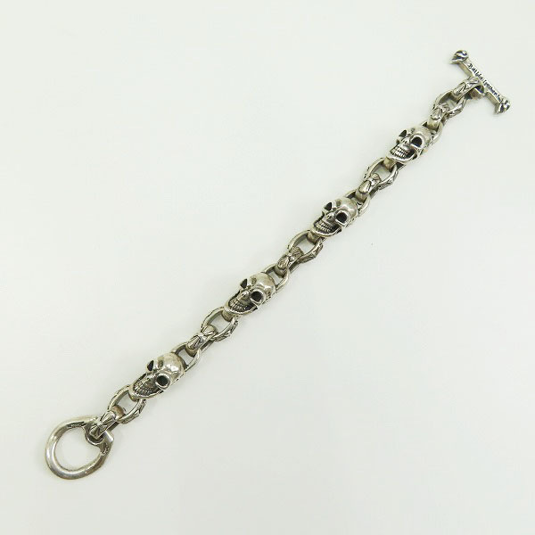 実際に弊社で買取させて頂いたBWL/BILL WALL LEATHER/ビルウォールレザー Immortal Cross Link/G.L.S. w/Skull T-Bar Bracelet/ブレスレットの画像 4枚目