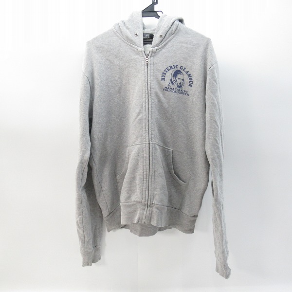 実際に弊社で買取させて頂いたHYSTERIC GLAMOUR/ヒステリックグラマー ヒスガール プリント ジップアップパーカー グレー 0204CF06/L