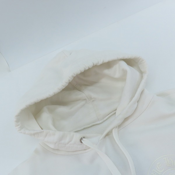 実際に弊社で買取させて頂いた【JPタグ】CHROME HEARTS/クロムハーツ ホースシュープリント プルオーバー パーカー ホワイト Mの画像 4枚目