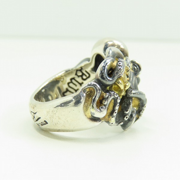 実際に弊社で買取させて頂いた【カスタム】BWL/BILL WALL LEATHER/ビルウォールレザー Octopus/オクトパスリング ゴールドサダー/22号の画像 4枚目