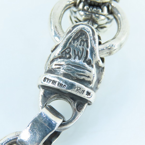 実際に弊社で買取させて頂いたBWL/BILL WALL LEATHER/ビルウォールレザー 2ドッグヘッド スカルTバー ブレスレットの画像 6枚目