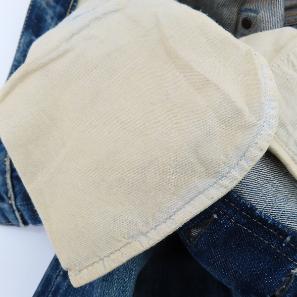 実際に弊社で買取させて頂いたHYSTERIC GLAMOUR×mastermind JAPAN/ヒステリックグラマー×マスターマインド 国旗パッチデニムパンツ 0222AP16/34の画像 7枚目