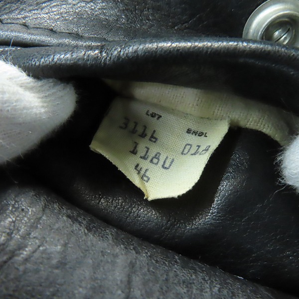 実際に弊社で買取させて頂いたHARLEY DAVIDSON/ハーレーダビッドソン Schott別注 ダブルライダース/46の画像 5枚目