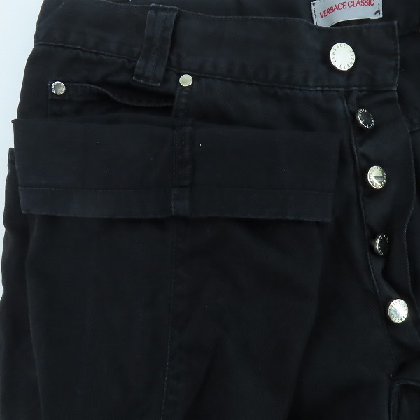 実際に弊社で買取させて頂いたVERSACE CLASSIC/ヴェルサーチクラシック コットン ワイドパンツ ブラック/34の画像 2枚目