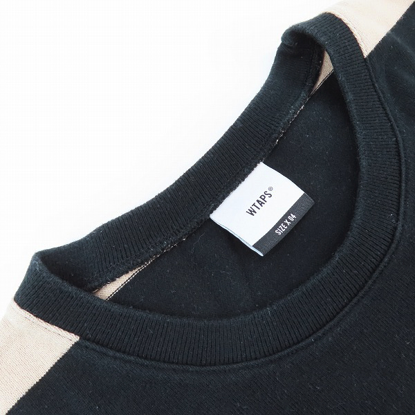 実際に弊社で買取させて頂いたWTAPS/ダブルタップス VATOS SS TEE COTTON Tシャツ ボーダー/201ATDT-CSM25/04の画像 6枚目