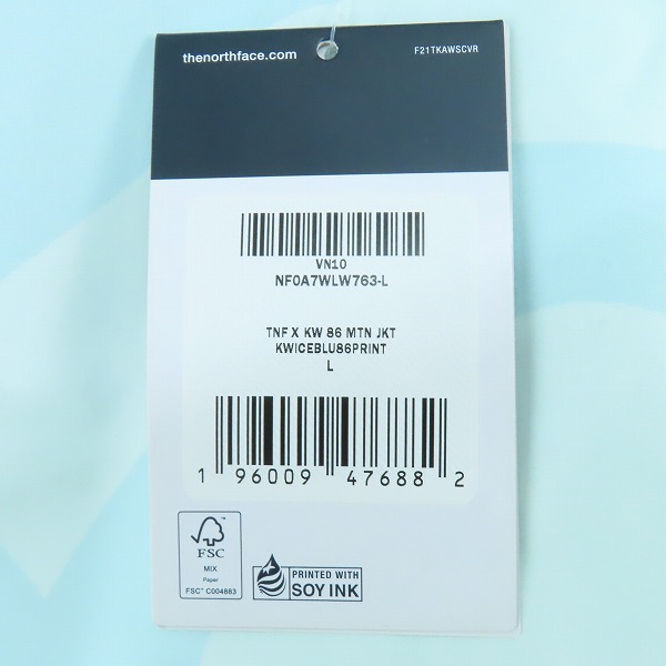 実際に弊社で買取させて頂いた【未使用】THE NORTH FACE × KAWS/ノースフェイス×カウズ マウンテンジャケット NF0A7WLW763/Lの画像 9枚目