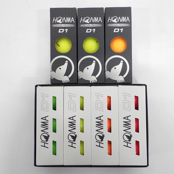 実際に弊社で買取させて頂いた【未使用】HONMA/ホンマ D1 DYNAMIC DISTANCE ゴルフボール  マルチカラー他  7スリーブ/計21個