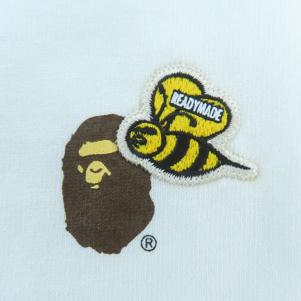 実際に弊社で買取させて頂いたA BATHING APE×READYMADE/アベイシングエイプ×レディメイド 刺繍入り Tシャツ WHITE × WATER CAMO/XLの画像 2枚目