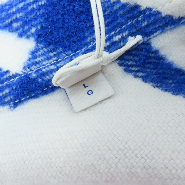 実際に弊社で買取させて頂いたBURBERRY/バーバリー チェックウールブレンドシャツジャケット 8078865/Lの画像 3枚目