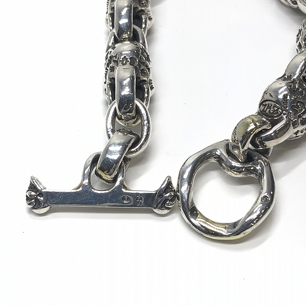 実際に弊社で買取させて頂いたBWL/ビルウォールレザー グラフィティ ヴィンテージ スカル リンク ブレスレット w/ゴールドサダー/7リンクの画像 4枚目