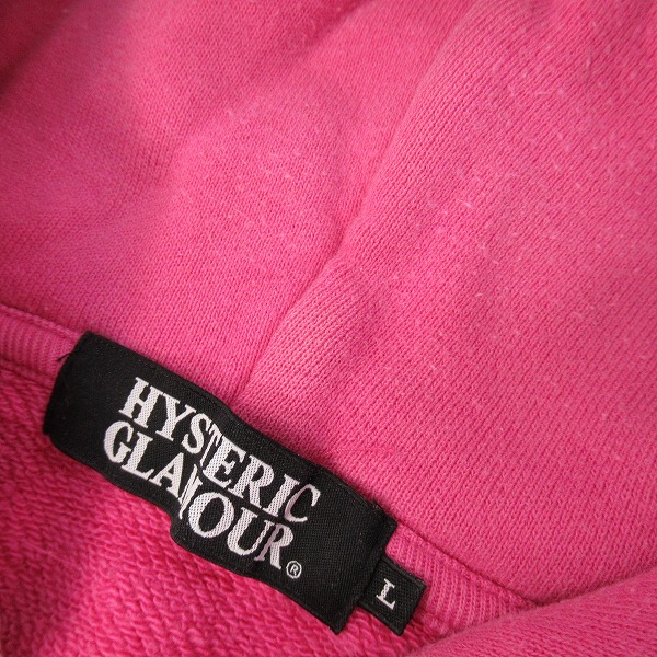 実際に弊社で買取させて頂いたHYSTERIC GLAMOUR/ヒステリックグラマー ヒスガール プリント ジップアップパーカー ピンク 0204CF06/Lの画像 6枚目