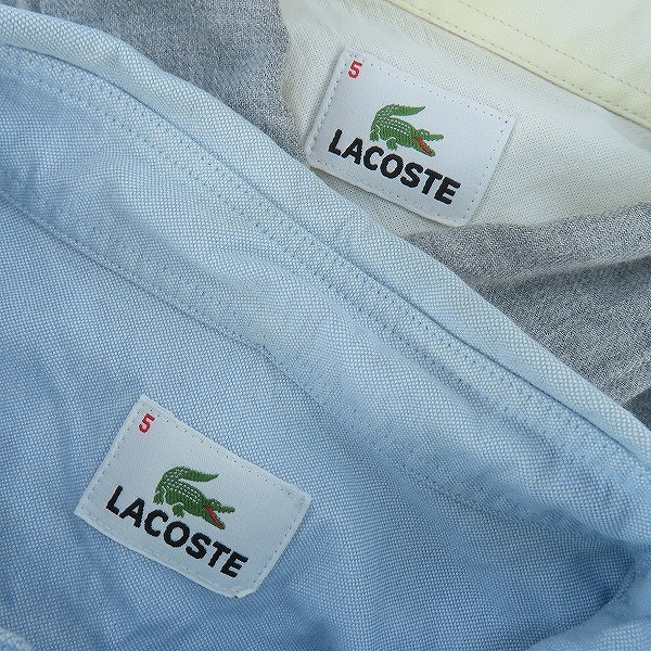 実際に弊社で買取させて頂いたLACOSTE/ラコステ ボタンダウン オックスフォードシャツ/5 2点セットの画像 2枚目