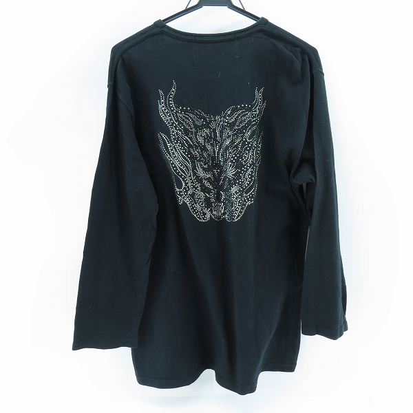 実際に弊社で買取させて頂いたRoen/ロエン スカル ラインストーン Vネック 長袖カットソー 50の画像 1枚目