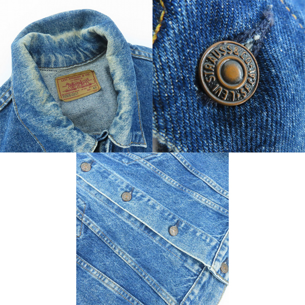 実際に弊社で買取させて頂いたLEVI'S/リーバイス 米国製 ボタン裏刻印527 デニムジャケット 70505-0217/40の画像 7枚目