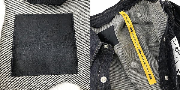 実際に弊社で買取させて頂いた【JPタグ】MONCLER/モンクレール 21AW CAMICIA カミーチェ ロゴデザイン 長袖デニムシャツ インディゴ G20922F00001/Mの画像 2枚目