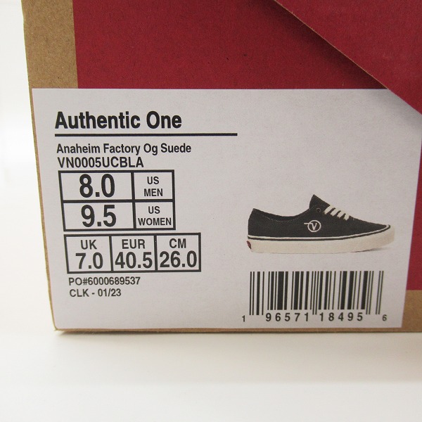 実際に弊社で買取させて頂いたVANS/ヴァンズ Authentic One バンズオーセンティックアナハイム VN0005UCBLA/26の画像 8枚目