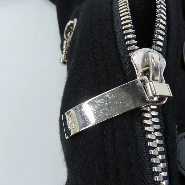 実際に弊社で買取させて頂いたRoen/ロエン チェック切替 裏地レオパード柄 ウール ダブルライダース ジャケット 75132102 /46の画像 6枚目