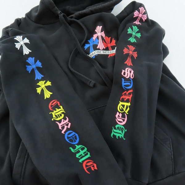 実際に弊社で買取させて頂いた【JPタグ】CHROME HEARTS/クロムハーツ マルチカラー セメタリークロスプリント プルオーバー パーカー Mの画像 7枚目