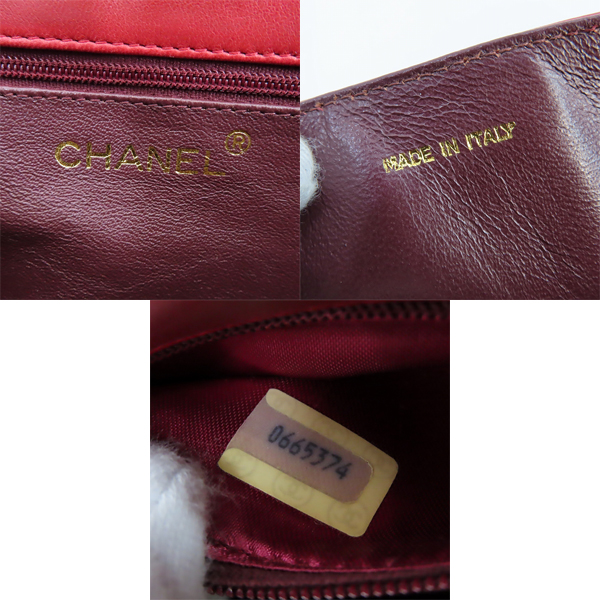 実際に弊社で買取させて頂いたCHANEL/シャネル ラムスキン ココマーク チェーンショルダーバッグの画像 5枚目