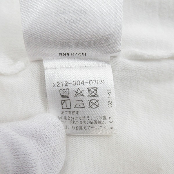 実際に弊社で買取させて頂いた【JPタグ】CHROME HEARTS/クロムハーツ 胸ポケットTシャツ ホワイト 2212-304-0789/Lの画像 4枚目