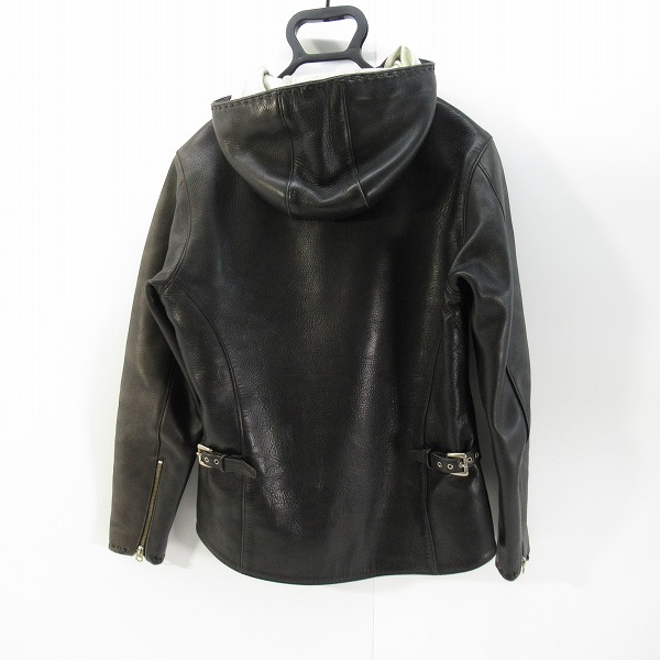 実際に弊社で買取させて頂いたRED MOON/レッドムーン NUMBER ONE LEATHER/ナンバーワンレザー フード ライダース ジャケット /36の画像 1枚目