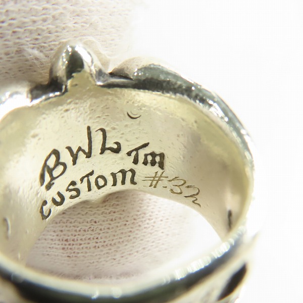実際に弊社で買取させて頂いたBWL/ビルウォールレザー トライバルバンドブロンズスカルリング 19-21号の画像 6枚目