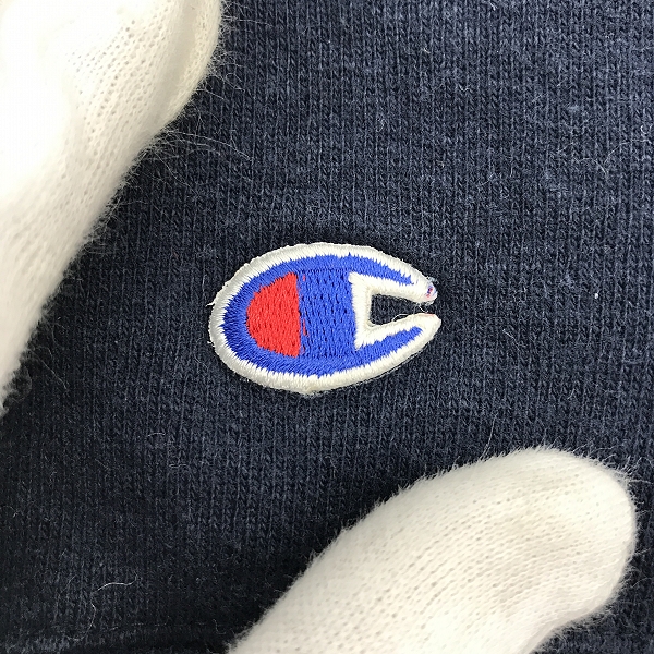 実際に弊社で買取させて頂いたChampion/チャンピオン  90s USA製 REVERSE WEAVE/リバースウィーブ　スウェット/トレーナー/ネイビー/Lの画像 3枚目