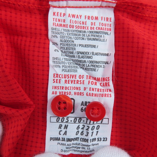 実際に弊社で買取させて頂いたPUMA/プーマ  フェラーリ Formula1/F1  半袖シャツ 002487740/Lの画像 5枚目